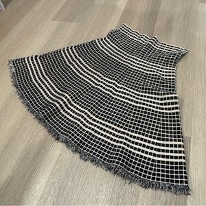 Max Studio High Waisted Midi Black and White Checkered Women's Skirt